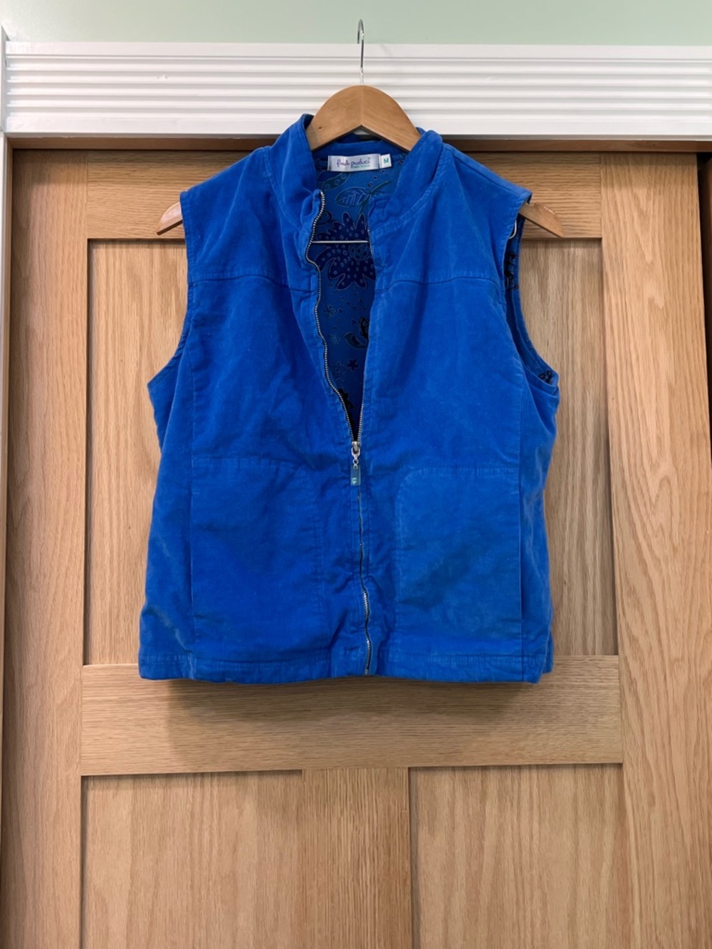 fresh produce Bright Blue Corduroy Zip-Up Vest